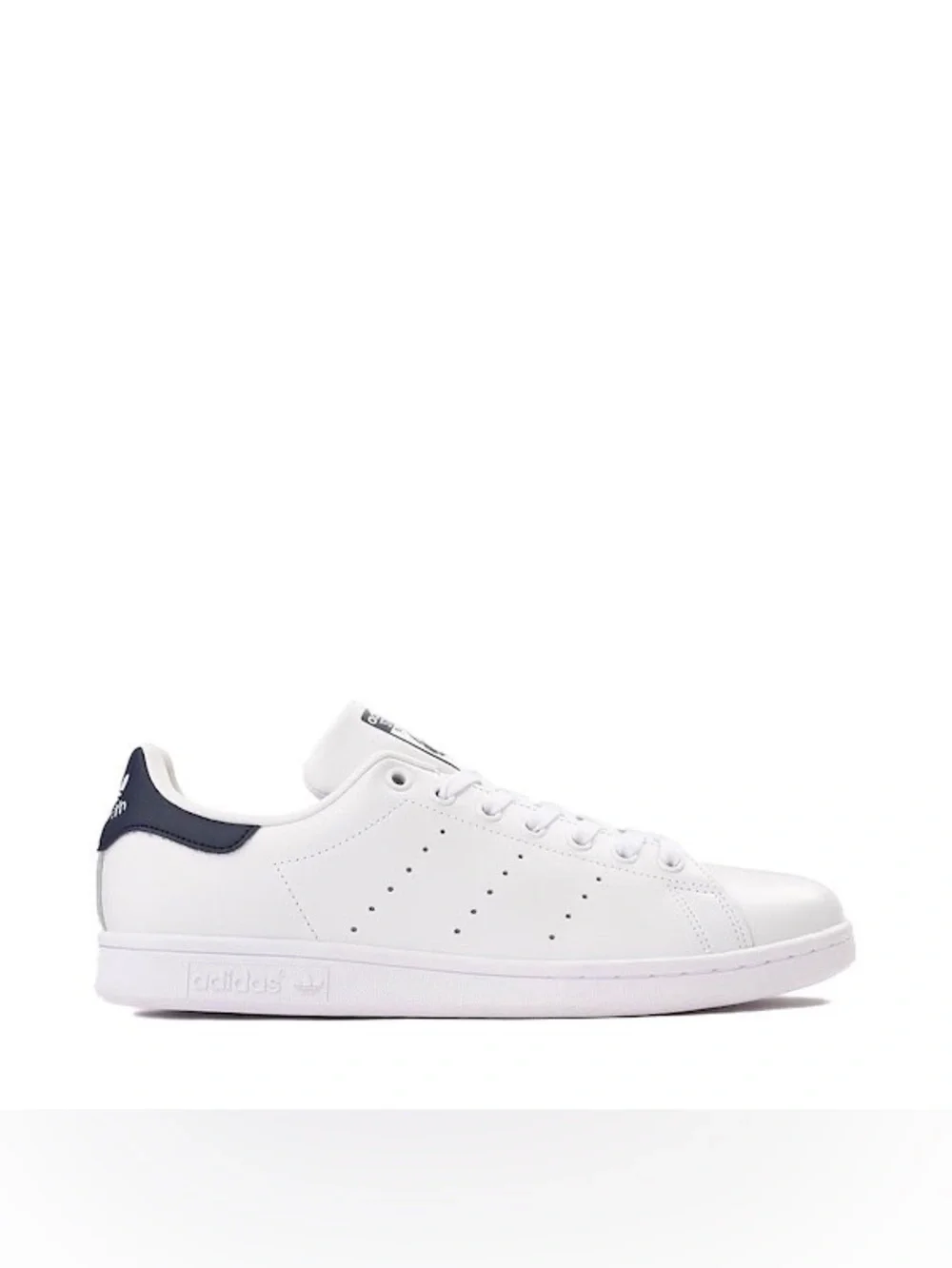 Mens adidas Stan Smith Athletic Shoe - Core White / Core White / Dark Blue